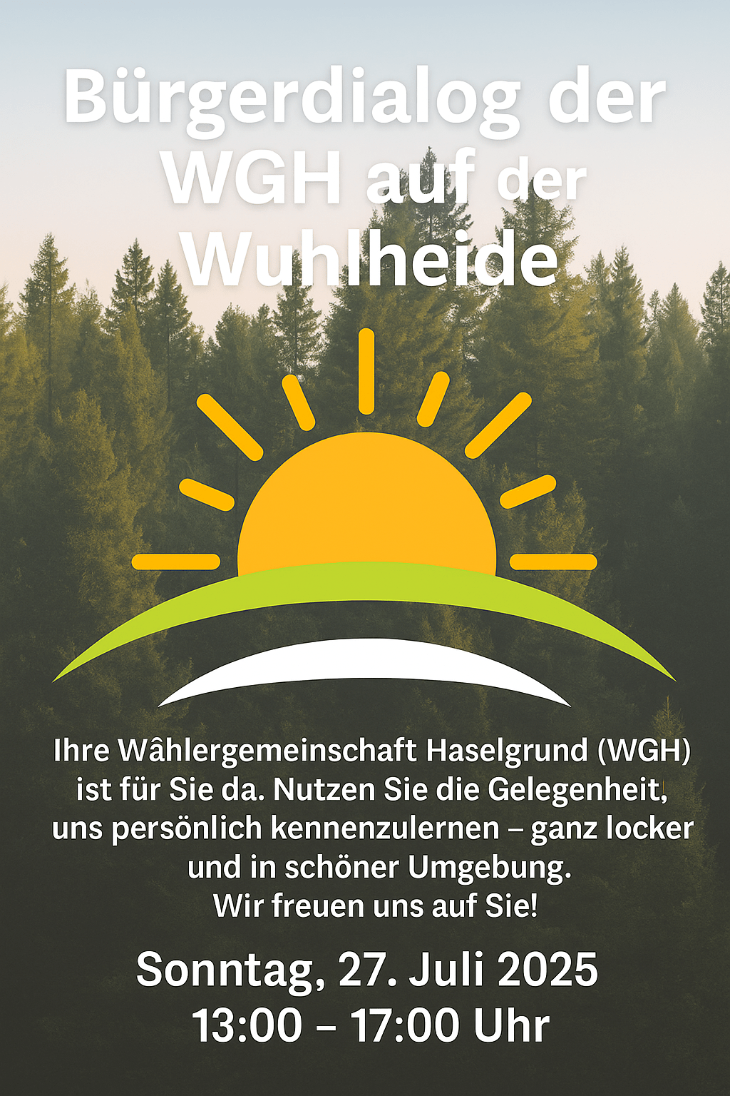 Bürgerdialog der WGH auf der Wuhlheide, Flyer Bürgerdialog WGH